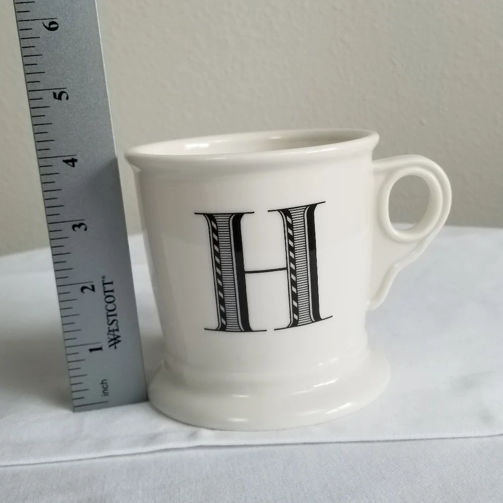 Anthropologie ‘H’ Initial Monogram Coffee Tea Soup 16oz Mug